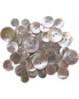 Favorite Findings Shellz Buttons Natural Pearl Round Agoya 1802 Multi Package with 35 Buttons